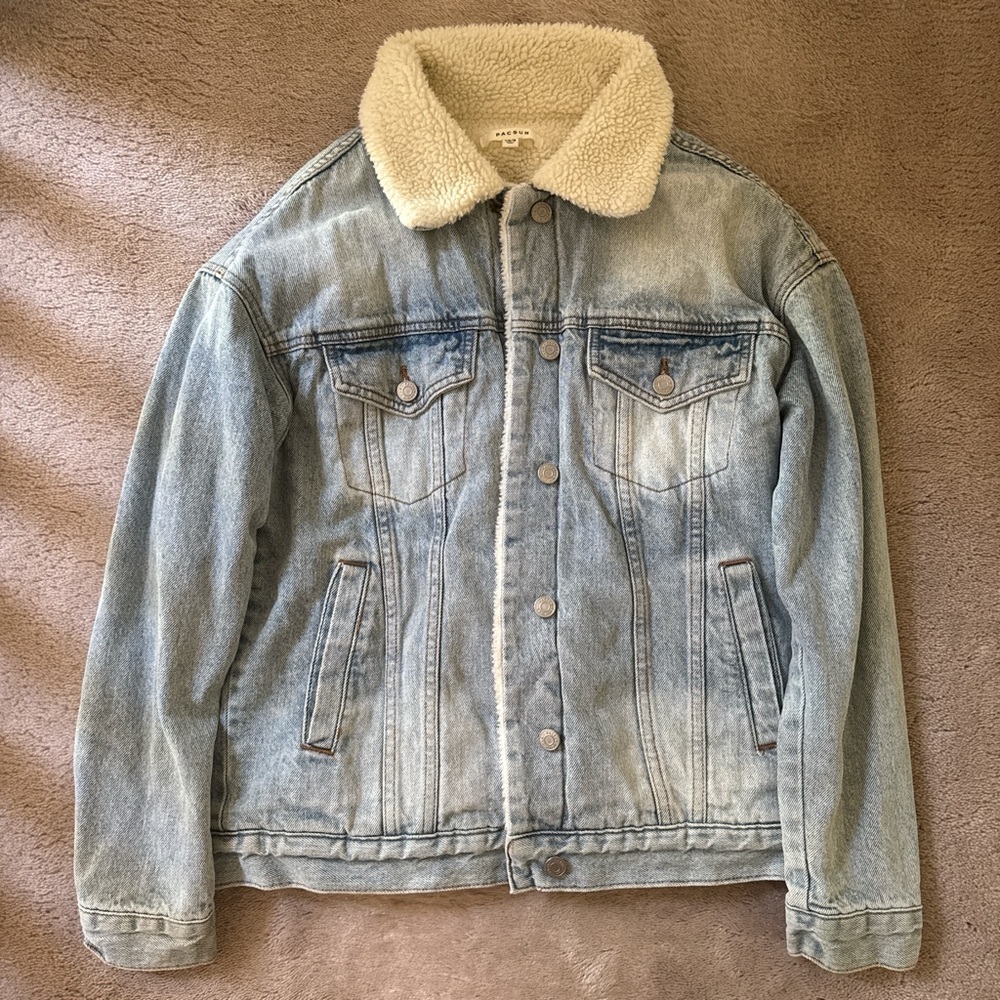 Denim Jacket with Sherpa Collar